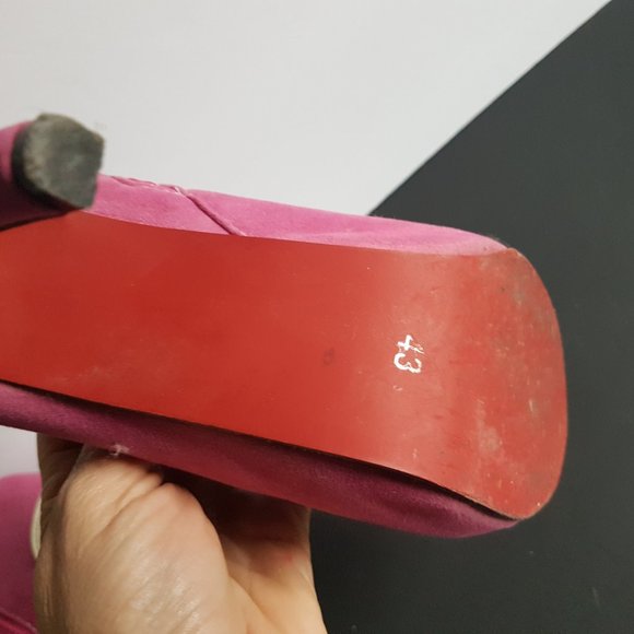 Size 8 Women's Pink Suede Shoes Heels Size 8 - Picture 6 of 10